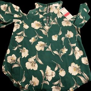 Green Flower Blouse